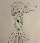  blush dialogue female gardevoir hair hindsy humanoid nintendo pok&eacute;mon pseudo_clothing pussy shy simple_background solo text video_games 