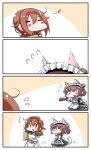  +++ 2girls 4koma :d :t animal_ears apron azur_lane bag bangs black_dress black_shirt blush blush_stickers brown_eyes brown_hair chibi closed_mouth comic commentary_request crossover double_bun dress eating eighth_note eyebrows_visible_through_hair flying_sweatdrops food food_on_face hair_between_eyes hairband highres holding holding_bag holding_tray kantai_collection maid maid_headdress multiple_girls musical_note namesake open_mouth paper_bag puffy_short_sleeves puffy_sleeves red_hairband shiratsuyu_(azur_lane) shiratsuyu_(kantai_collection) shirt short_sleeves side_bun silent_comic smile tail tail_raised teardrop tray v_arms white_apron wolf_ears wolf_girl wolf_tail wrist_cuffs yagami_kamiya 