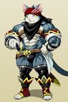  2016 abs anthro belt biceps bluge boots cat clothed clothing feline footwear gloves headband invalid_tag kuroma male mammal melee_weapon muscular muscular_male pecs pirate skimpy slit_pupils smile sword weapon 