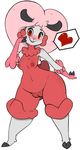  &lt;3 &lt;3_eyes 2016 anthro beauty_mark blush breasts camelid eyelashes female hair hand_on_cheek hi_res llama looking_at_viewer mammal nipples pink_hair pussy red_eyes roy_mccloud simple_background small_breasts solo standing thick_thighs white_background wide_hips 