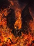  anthro digital_media_(artwork) dragon fire isvoc male membranous_wings open_mouth outside solo spread_wings standing teeth wings 