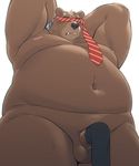  anthro balls bear blindfold blush colored male mammal nude oak orchish_(pixiv) penis simple_background solo white_background 