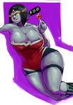  alien big_breasts breasts candy cleavage clothed clothing costume crossgender darkseid female food halloween holidays lollipop not_furry redfred solo thick_thighs wide_hips wonder_woman 