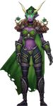  1girl armor bikini bikini_armor breasts dragon_girl elf green_eyes horns long_hair matching_hair/eyes night_elf pointy_ears purple_skin warcraft world_of_warcraft ysera 