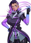  1girl breasts large_breasts megane_man overwatch solo sombra_(overwatch) 
