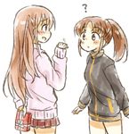  2girls atarashi_ako long_sleeves multiple_girls saki takakamo_shizuno 