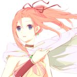  bracelet cloack dress earrings final_fantasy jewelry long_hair no_bra pink_hair ponytail porom see-through 