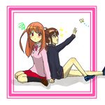  2girls atarashi_ako long_sleeves multiple_girls saki takakamo_shizuno 