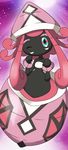  bad_pixiv_id daipy gen_7_pokemon green_eyes no_humans one_eye_closed pink_background pokemon pokemon_(creature) solo sparkle tapu_lele 