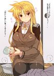  black_legwear blonde_hair blush breasts bucket bucket_of_water fate_testarossa himukai_kyousuke impossible_clothes kneeling large_breasts long_hair long_sleeves looking_at_viewer low-tied_long_hair lyrical_nanoha mahou_shoujo_lyrical_nanoha_strikers military military_uniform pantyhose parted_lips red_eyes shiny shiny_hair sick sidelocks skirt sliding_doors solo_focus sweat sweatdrop translation_request tsab_ground_military_uniform uniform very_long_hair water 