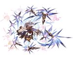  cape floating_hair full_body gloves granblue_fantasy hair_ornament hair_stick harvin instrument koto_(instrument) long_hair minaba_hideo music musical_note navel navel_cutout nio_(granblue_fantasy) official_art playing_instrument purple_eyes purple_hair solo staff_(music) thighhighs transparent_background 