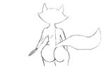  anthro big_butt butt canine female fox fox_(skunk_fu) mammal nude pencil_(artwork) skunk_fu solo traditional_media_(artwork) wide_hips 