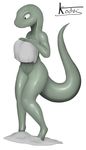  2016 anthro big_breasts big_tail blush breasts digital_media_(artwork) female invalid_tag kodus lizard miya nude reptile scalie solo standing wide_hips 