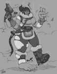  clothing growth hair monochrome muscle_growth overwatch overweight standing sutibaru torn_clothing transformation video_games 