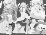  1girl admiral_(kantai_collection) azumi_akitake bad_id bad_pixiv_id bar_censor beret breasts censored commentary_request cowgirl_position cum epaulettes fellatio greyscale hat hetero kantai_collection kashima_(kantai_collection) large_breasts long_hair military military_uniform monochrome multiple_views nipples oral penis pussy sex sketch spread_pussy straddling testicles topless twintails uniform vaginal wavy_hair 