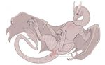  anus dragon female feral horn pussy qwertydragon simple_background solo white_background wings 