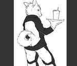  beverage butt canine dog looking_back male mammal simple_background solo tagme waiter 騰騰騰 