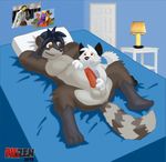  age_difference animated anthro arcc arcc_(artist) balls bed bedroom canine cub cum cum_in_mouth cum_inside cum_on_face cum_on_self cumshot duo ejaculation erection fox fur hair hands_behind_head inside lying male mammal orgasm rigzen rzrcoon young 