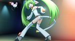  :&lt; animal_ears armpits ass bare_shoulders bell belt bow clenched_hand closed_mouth cow_bell detached_sleeves fin_(phantom_breaker) flat_ass flat_chest game_cg green_eyes green_hair hair_bow hair_ornament high_heels indoors legs_apart leotard looking_back mauchuu mouse_ears non-web_source open_mouth pet phantom_breaker red_eyes robot shoe_soles sidelocks standing star star_print suzuhira_hiro tail twintails v-shaped_eyebrows white_legwear white_leotard younger 