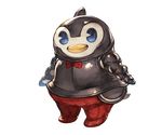  bow bowtie full_body granblue_fantasy minaba_hideo no_humans official_art penguin_costume pengy_(granblue_fantasy) red_bow solo transparent_background 