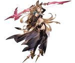  animal_ears ass back bare_back bare_shoulders black_dress black_legwear blonde_hair bow_(weapon) breasts bridal_gauntlets brown_eyes butt_crack covered_nipples dimples_of_venus dress erune full_body granblue_fantasy hair_ornament high_heels holding holding_weapon long_hair metera_(granblue_fantasy) minaba_hideo mole mole_under_mouth official_art small_breasts smile solo thighhighs transparent_background very_long_hair weapon 
