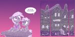  apron clothing derpy_hooves_(mlp) dialogue dilarus dinky_hooves_(mlp) english_text equine food friendship_is_magic horn mammal muffin my_little_pony orphanage orphaned pegasus raining text unicorn wings 