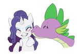  2016 blush duo equine female friendship_is_magic hair horn kissing male mammal my_little_pony purple_hair rarity_(mlp) siansaar spike_(mlp) unicorn 