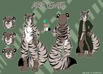  anthro artemis_ii clothing eyewear feline fur glasses grey_fur looking_at_viewer male mammal model_sheet nude sage-tanuki smile solo standing tiger watermark 