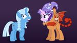  2016 braided_hair costume derp_eyes equine female feral friendship_is_magic hair hat horn mammal manticore my_little_pony ohitison starlight_glimmer_(mlp) trixie_(mlp) unicorn wizard_hat 