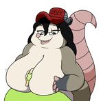  /trash/ 2016 4chan anthro big_breasts black_hair breasts cum digital_media_(artwork) eyewear female glasses hair hat huge_breasts mammal marsupial mr.under nude obey opossum penis sex sharp_teeth simple_background teeth titfuck trish_(4chan) 