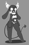  &lt;3 black_body clothed clothing demon doremian failure_succubus female horn long_ears open_mouth skimpy smile solo spade_tail standing 