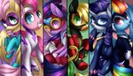  2016 applejack_(mlp) blonde_hair blue_eyes blue_feathers blue_fur clothed clothing costume earth_pony equine eyewear feathered_wings feathers female feral fluttershy_(mlp) friendship_is_magic fur goggles green_eyes group hair horn horse looking_at_viewer mammal multicolored_hair multicolored_tail my_little_pony orange_fur pegasus pink_fur pink_hair pinkie_pie_(mlp) pony purple_eyes purple_fur purple_hair rainbow_dash_(mlp) rainbow_hair rainbow_tail rarity_(mlp) scarlet-spectrum smile twilight_sparkle_(mlp) two_tone_hair unicorn white_fur winged_unicorn wings yellow_fur 