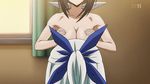  2girls animated animated_gif breast_grab breast_press breast_squeeze breasts censored convenient_censoring female female_only hair_ornament hair_ribbon kaminashi_nozomi keijo!!!!!!!! large_breasts miyata_sayaka multiple_girls nude 