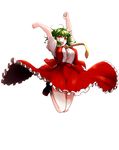  :d adapted_costume arms_up bloom blush breasts brown_footwear commentary_request dress_shirt frilled_skirt frills full_body green_hair grey_legwear highres itocoh jumping kazami_yuuka large_breasts legs_together necktie open_clothes open_mouth open_vest puffy_short_sleeves puffy_sleeves red_skirt red_vest shirt shoes short_hair short_sleeves simple_background skirt skirt_set smile socks solo touhou vest victory_pose white_background white_shirt yellow_eyes yellow_neckwear 