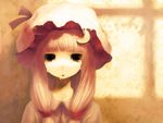  artist_request black_eyes brooch crescent crying crying_with_eyes_open face hat jewelry patchouli_knowledge sepia solo source_request tears touhou 