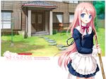  1600x1200 1girl blush blushing flat_chest highres long_hair maid pink_hair sakura_nanako sakura_sakura skirt uniform wallpaper 