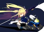  bad_id bad_pixiv_id bardiche blaze_(artist) blonde_hair boots breasts cape covered_nipples fate_testarossa ground_vehicle hair_ribbon highres long_hair lyrical_nanoha mahou_shoujo_lyrical_nanoha motor_vehicle motorcycle ribbon small_breasts solo thighhighs twintails 