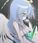  angel angel_wings artist_request blue_hair dress halo izumi_kanata lowres lucky_star solo wings 