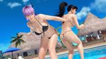  2girls 3d ass bikini black_hair breasts cleavage dead_or_alive dead_or_alive_xtreme_3_fortune dead_or_alive_xtreme_beach_volleyball female large_breasts long_hair momiji_(ninja_gaiden) multiple_girls nature ninja_gaiden official_art outdoors plant sideboob sky swimsuit tecmo 