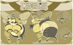  anthro areola arthropod breasts butt female hair insect model_sheet nipples nude obese overweight solo standing thick_thighs wasp whitedragon 