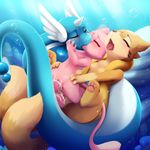  2016 animal_genitalia animal_penis blush breasts breath_play bubble clitoris cum cum_in_pussy cum_in_water cum_inside darkmirage dragonair erection eyes_closed featureless_breasts female feral floatzel group group_sex hand_on_face hemipenes hindpaw hip_grab kissing legendary_pok&eacute;mon male male/female marine mew multi_penis nintendo open_mouth orgasm pawpads paws penetration penis pok&eacute;mon pussy semi-anthro sex small_breasts two_subs_one_dom underwater underwater_sex vaginal vaginal_penetration video_games water 
