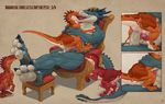  2016 3_fingers 3_toes 4_fingers ahegao anal anal_penetration animal_genitalia anklet anthro anthro_on_feral anus belt bestiality biceps bigdrath blue_eyes blue_horn blue_scales blue_tail blush brown_scales chair claws cock_ring comic countershade_tail countershading crest crossed_legs cum cum_inside cum_on_penis cum_on_stomach cum_while_penetrated deep_penetration digital_media_(artwork) digitigrade dinosaur dripping embrace english_text erection feral foot_fetish foot_lick foot_wraps french_kissing genital_slit group half-closed_eyes horn jewelry kissing larger_male licking long_tail looking_pleasured looking_up male male/male male_on_feral male_penetrating mastery_position multicolored_scales multiple_scenes muscular muscular_male nude open_mouth orange_scales orange_tail penetration penis pink_anus pink_penis pink_tongue precum raptor reclining red_scales red_tail ridged_penis ring scales scalie sex sharp_teeth signature simple_background size_difference slit smaller_male soles spikes standing tan_background teeth text thaz_(artist) theropod throne toe_claws toe_ring toes tongue tongue_out two_tone_scales two_tone_tail vein veiny_penis voyeur white_countershading white_penis white_scales white_tail wraps yellow_eyes 