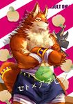  abs anthro biceps big_muscles brown_fur canine clothed clothing fd-caro fur male mammal muscular muscular_male 
