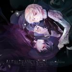  2boys alois_trancy artist_name black_hair black_legwear black_nails blonde_hair character_name ciel_phantomhive english eyebong kuroshitsuji male_focus multiple_boys pink_eyes red_eyes shorts thighhighs 