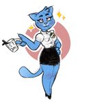  2016 5a7urn anthro beverage cartoon_network cat clothed clothing coffee coffee_mug digital_media_(artwork) fangs feline female footwear high_heels makeup mammal nicole_watterson shoes simple_background skirt solo the_amazing_world_of_gumball whiskers white_shirt 
