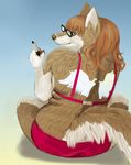  by_kanou canine clothing dog female glass husky kano kanoart kanou mammal slightly_chubby underwear 