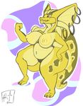  anthro areola big_breasts breasts female huge_breasts naval_gem nipples nude obese overweight reptile scalie snake solo standing whitedragon 