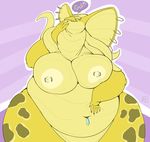  anthro areola big_breasts breasts female huge_breasts naval_gem nipple_piercing nipples nude obese overweight piercing reptile scalie smile snake solo vore whitedragon 