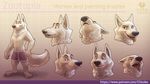  2016 3_toes anthro black_nose boxers_(clothing) brown_eyes canine chicobo claws clothed clothing disney ears_back english_text expressions eyebrows eyes_closed fangs fluffy fluffy_tail front_view fur gary_(zootopia) half-closed_eyes howl inner_ear_fluff looking_at_viewer male mammal model_sheet multi_nipple nipples pink_tongue plantigrade simple_background six_nipples smile solo standing teeth text toe_claws toes tongue tongue_out topless underwear url watermark white_fur white_tail wolf zootopia 