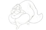  anthro bra clothing female hands_behind_back monochrome obese overweight reptile scalie snake solo standing underwear whitedragon wide_hips 